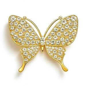 Elegant Gold Butterfly Brooch